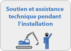 Soutien et assistance technique pendant l'installation