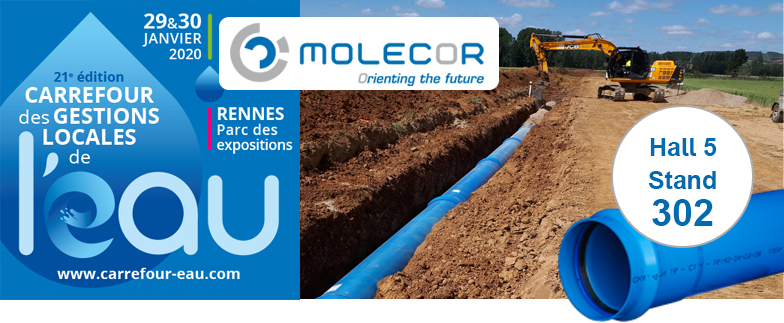 Molecor estará presente en la feria "21e Carrefour des Gestions Locales de l'Eau" el 29 y 30 de enero en Rennes, Francia