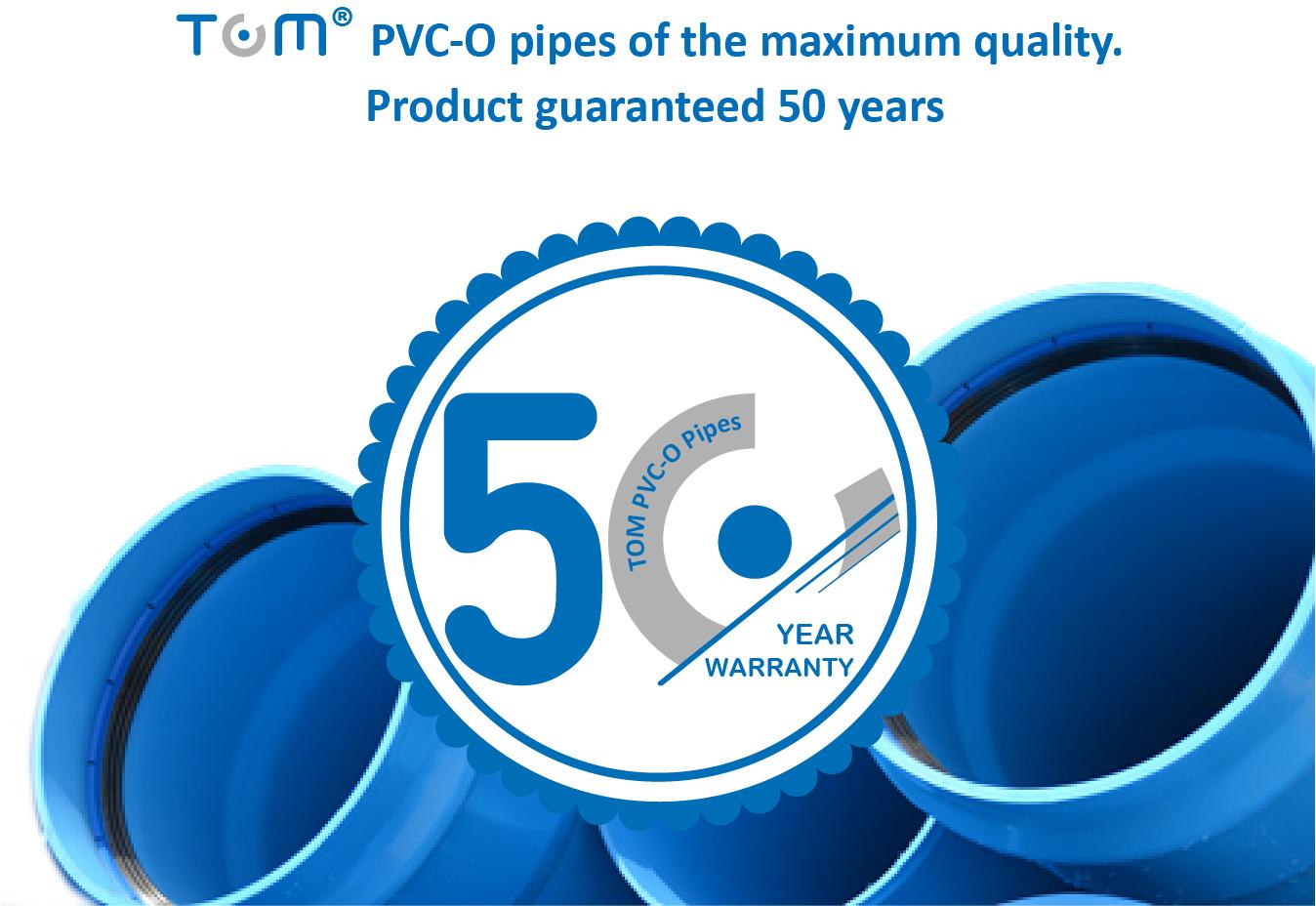 TOM®, PVC-O pipes guaranteed for 50 year: the revolution in the pressurized water transport market